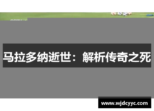 马拉多纳逝世：解析传奇之死